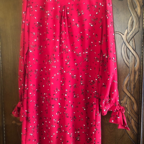 Banana Republic Button Down Shirt Dress, Red Pattern, Size 12 - Picture 4 of 9